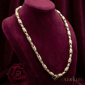   Gold-Filled Antiallergenic Luxury Barakka Necklace 70 cm Long and 8 mm Wide (75g ) 14K Multicolor color