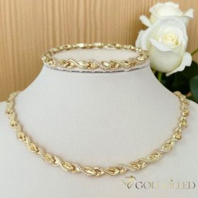  Gold-Filled Antiallergenic Necklace 50cm/7mm + Bracelet 17cm 14K Color