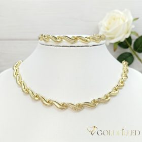   Gold-Filled Antiallergenic Necklace 50cm/7mm + Bracelet 19cm 14K Color