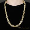 Gold-Filled Antiallergenic Luxury Barakka Necklace 60 cm Long and 11 mm Wide (160g) 14K Multicolor color