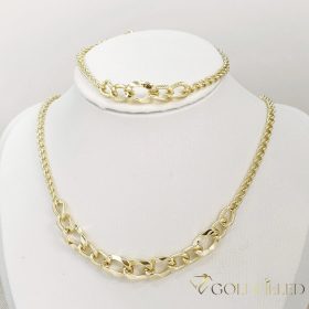   Gold-Filled Antiallergenic Necklace 45cm/3-10mm + Bracelet 17-20cm  14K Color
