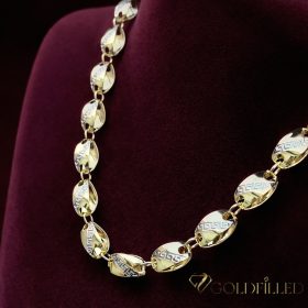   Gold-Filled Antiallergenic Luxury Barakka Necklace 60 cm Long and 12 mm Wide (110g) 14K Multicolor color