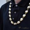 Gold-Filled Antiallergenic Luxury Barakka Necklace 60 cm Long and 12 mm Wide (110g) 14K Multicolor color