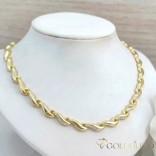 Gold-Filled Antiallergenic Necklace 50cm/7mm + Bracelet 17cm 14K Color