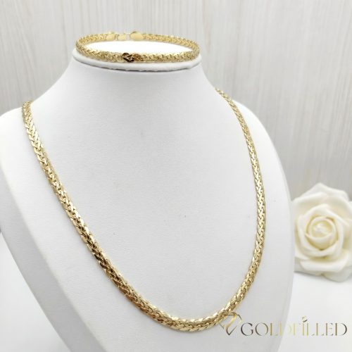 Gold-Filled Antiallergenic Necklace 50cm/4,5mm + Bracelet 20cm  14K Color