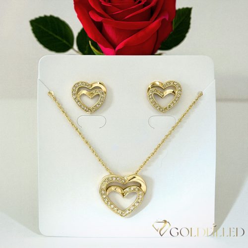 Gold-Filled Necklace 45cm/1mm + Pendant + Earrings 14K Color