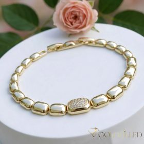 Gold-Filled Antiallergenic Bracelet 19cm/9mm 14K color