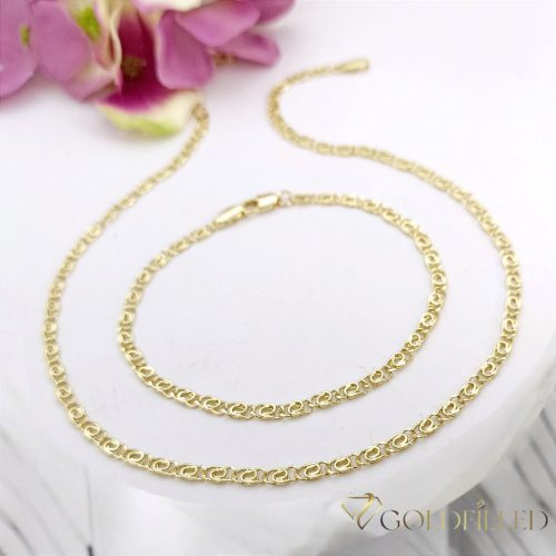 Gold-Filled Antiallergenic Necklace 50cm/3,2mm + Bracelet 19cm 14K Color