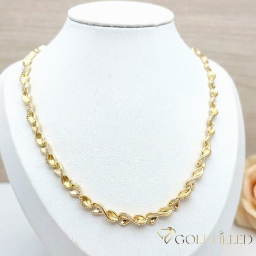 Gold-Filled Antiallergenic Necklace 50cm/7mm + Bracelet 19cm 14K Color