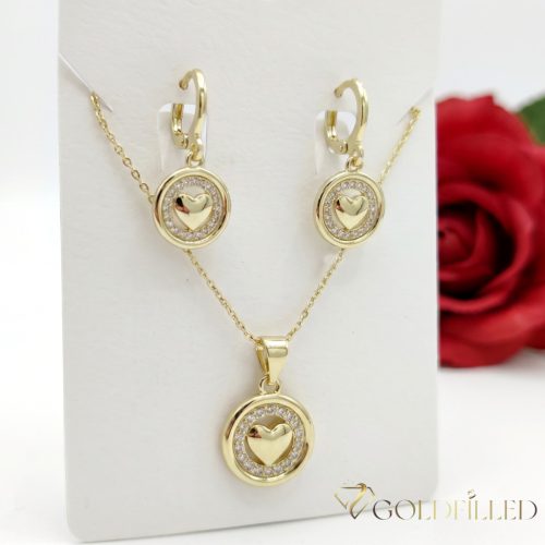 Gold-Filled Necklace 45cm/1mm + Pendant + Earrings 14K Color