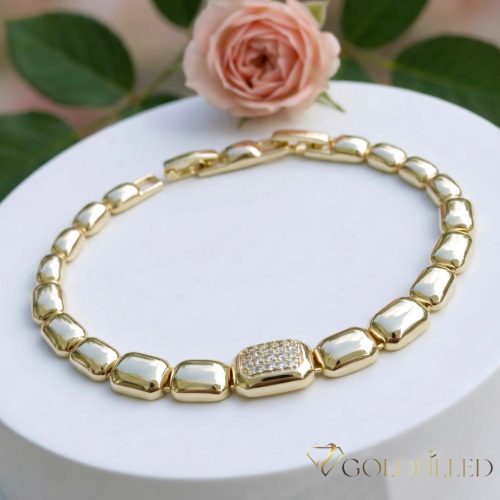 Gold-Filled Antiallergenic Bracelet 17cm/9mm 14K color