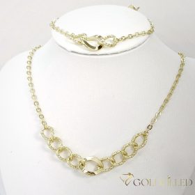   Gold-Filled Antiallergenic Necklace 45cm/3-12mm + Bracelet 17-20cm  14K Color