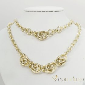   Gold-Filled Antiallergenic Necklace 45cm/5-19mm + Bracelet 17-20cm 14K Color