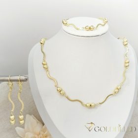   Gold-Filled Antiallergenic Necklace 45cm/3-5mm + Bracelet 19cm + Earrings 14K Color