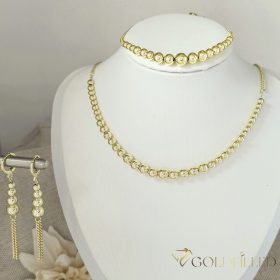   Gold-Filled Antiallergenic Necklace 45cm/3-5mm + Bracelet 17-20cm + Earrings 14K Color