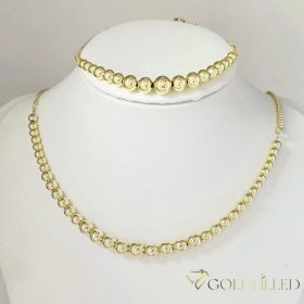   Gold-Filled Antiallergenic Necklace 45cm/3-5mm + Bracelet 17-20cm  14K Color