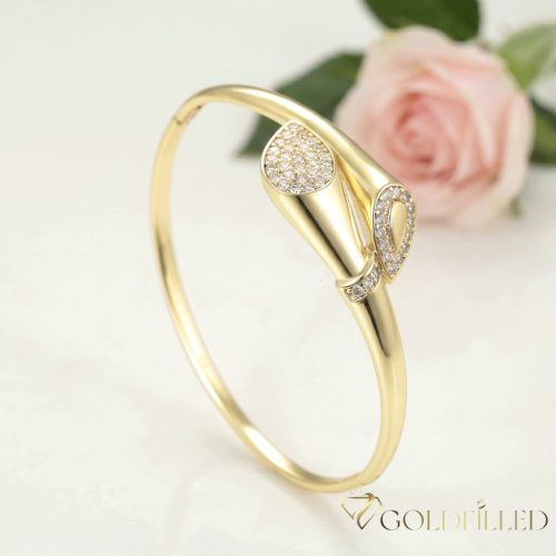 Gold-Filled Antiallergenic Bangle 4-18mm  Color (14K) diameter 60mm openable 