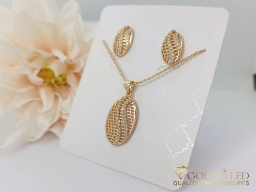 Gold-Filled Necklace 45cm/1mm + Pendant + Earrings